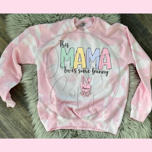 This Mama Loves Some Bunny ~ Bleached Sweatshirt