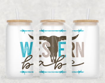 Western Babe ~ Glass Can