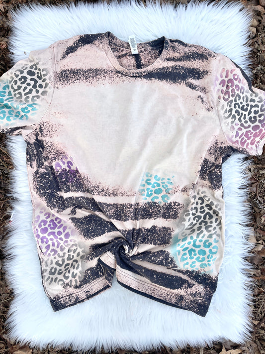 Leopard Dyed Bleached Blank ~ Tee