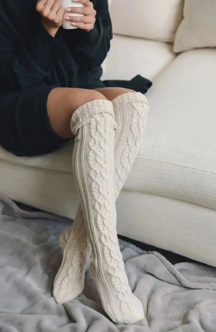 Knit Cozy Socks | Knee High