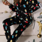Christmas Zip Up Flannel Hooded Jumpsuit