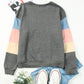 Color Block Ribbed Trim Sweatshirt