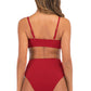 Ribbed Removable Spaghetti Strap Two-Piece Swimsuit