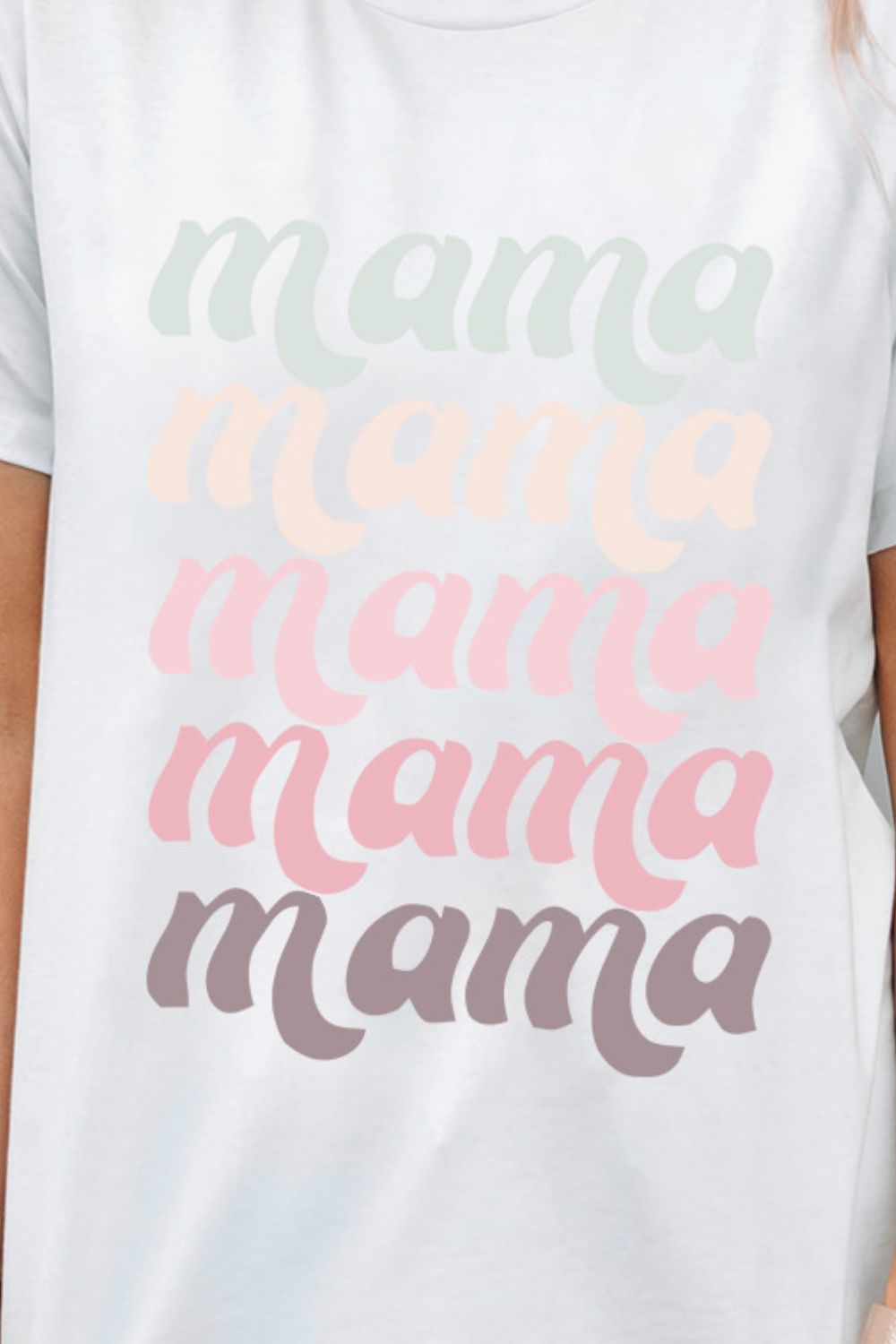 MAMA Graphic Contrast Tee Shirt