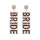 Bride Bead & Acrylic Dangle ~ Earrings