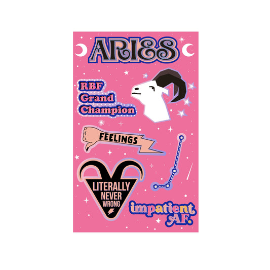 Aries Astrological ~ Sticker Sheet