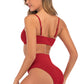 Ribbed Removable Spaghetti Strap Two-Piece Swimsuit