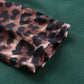Leopard Color Block Open Front Longline Cardigan