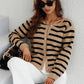 Striped Button Front Cardigan