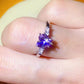1 Carat Moissanite Heart-Shaped Platinum-Plated Ring in Purple