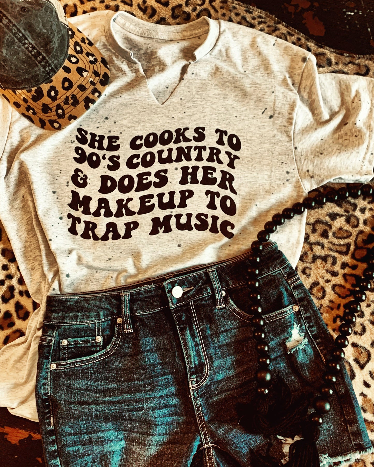 She cooks to 90’s country and does her Makeup to