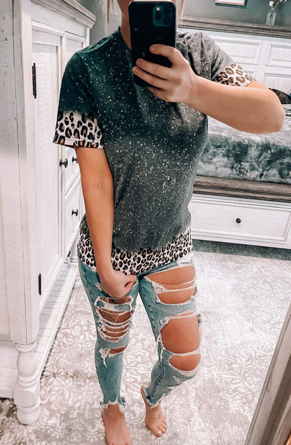 Leopard dipped tee