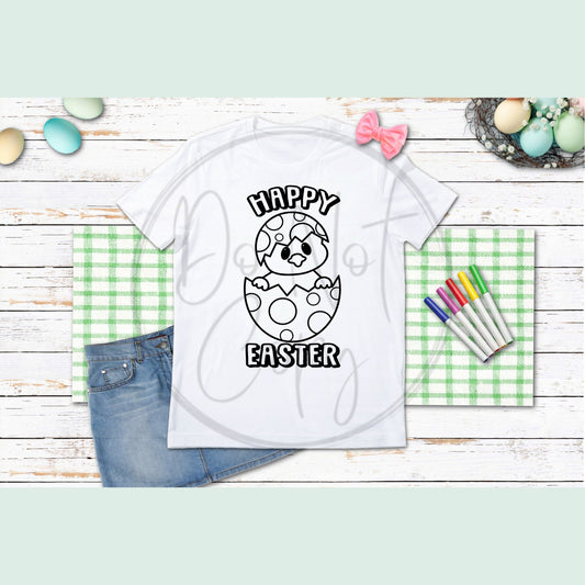 Happy Easter Chick ~ Coloring Youth Tee