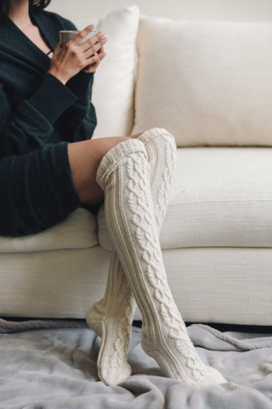 Knit Cozy Socks | Knee High