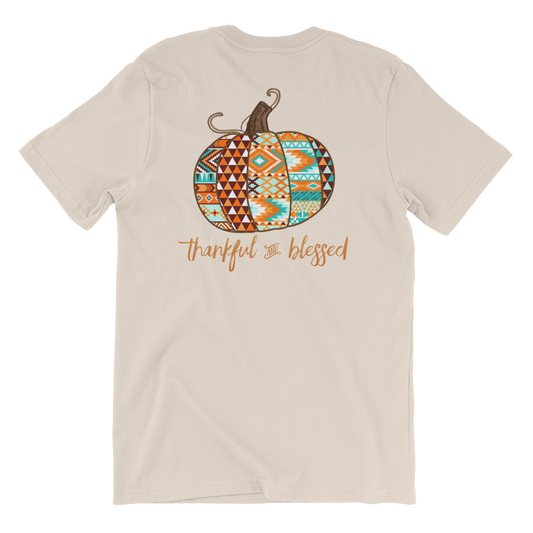 Tribal Pumpkin Thankful And Blessed ~ Tee