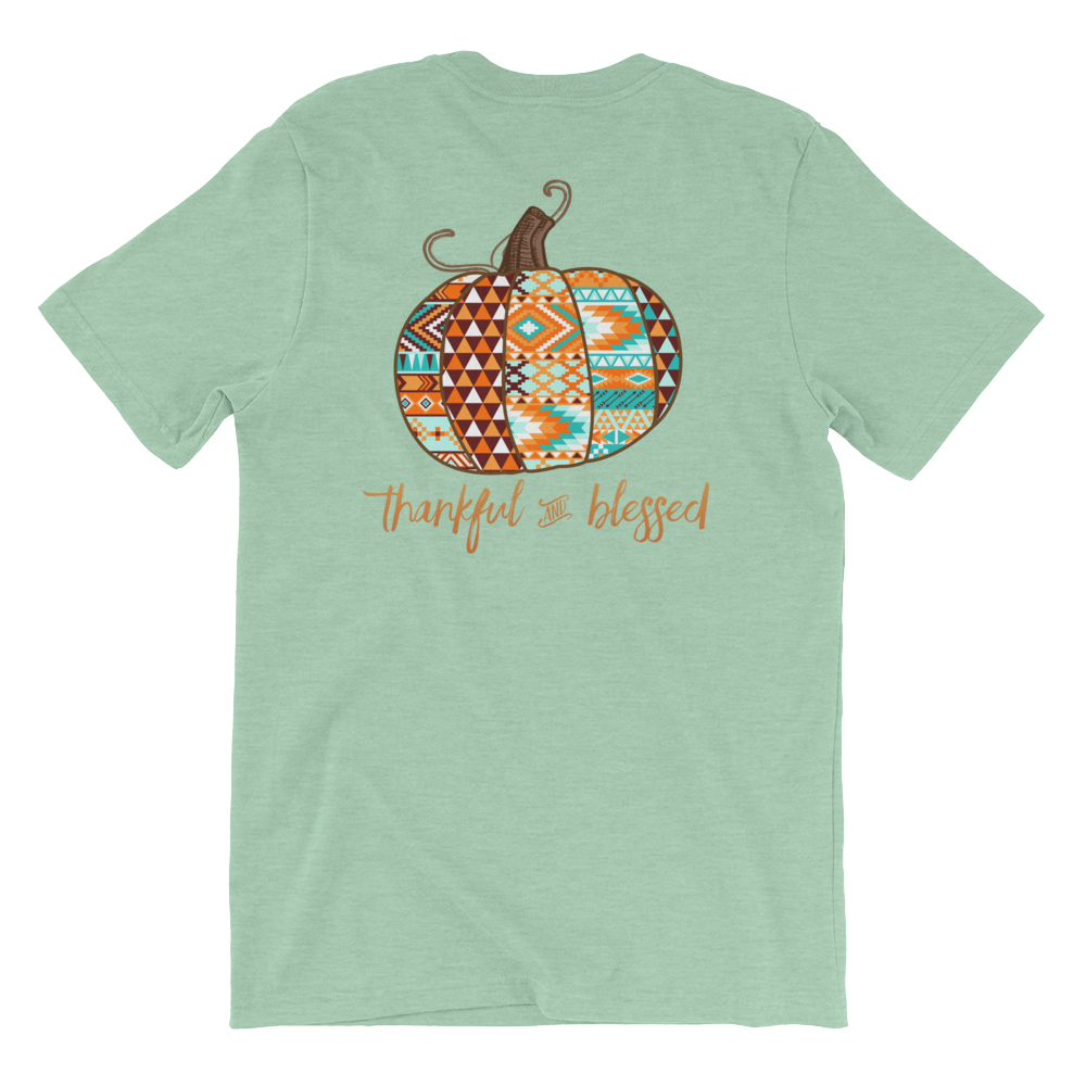 Tribal Pumpkin Thankful And Blessed ~ Tee